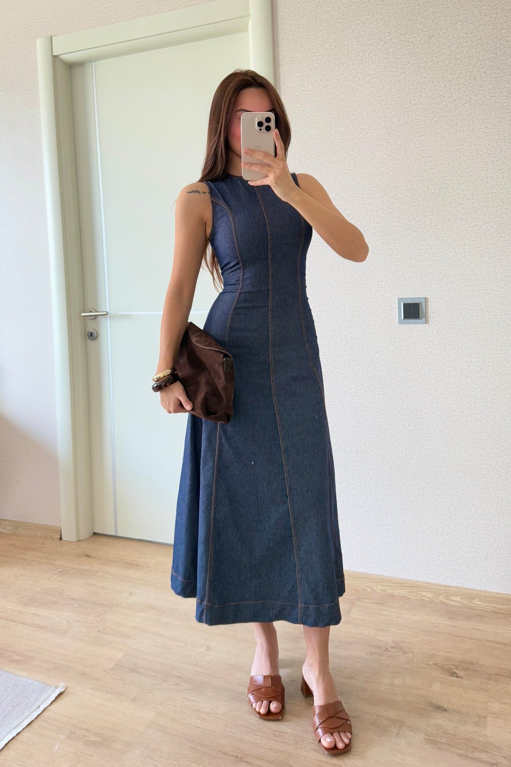 denim elbise 