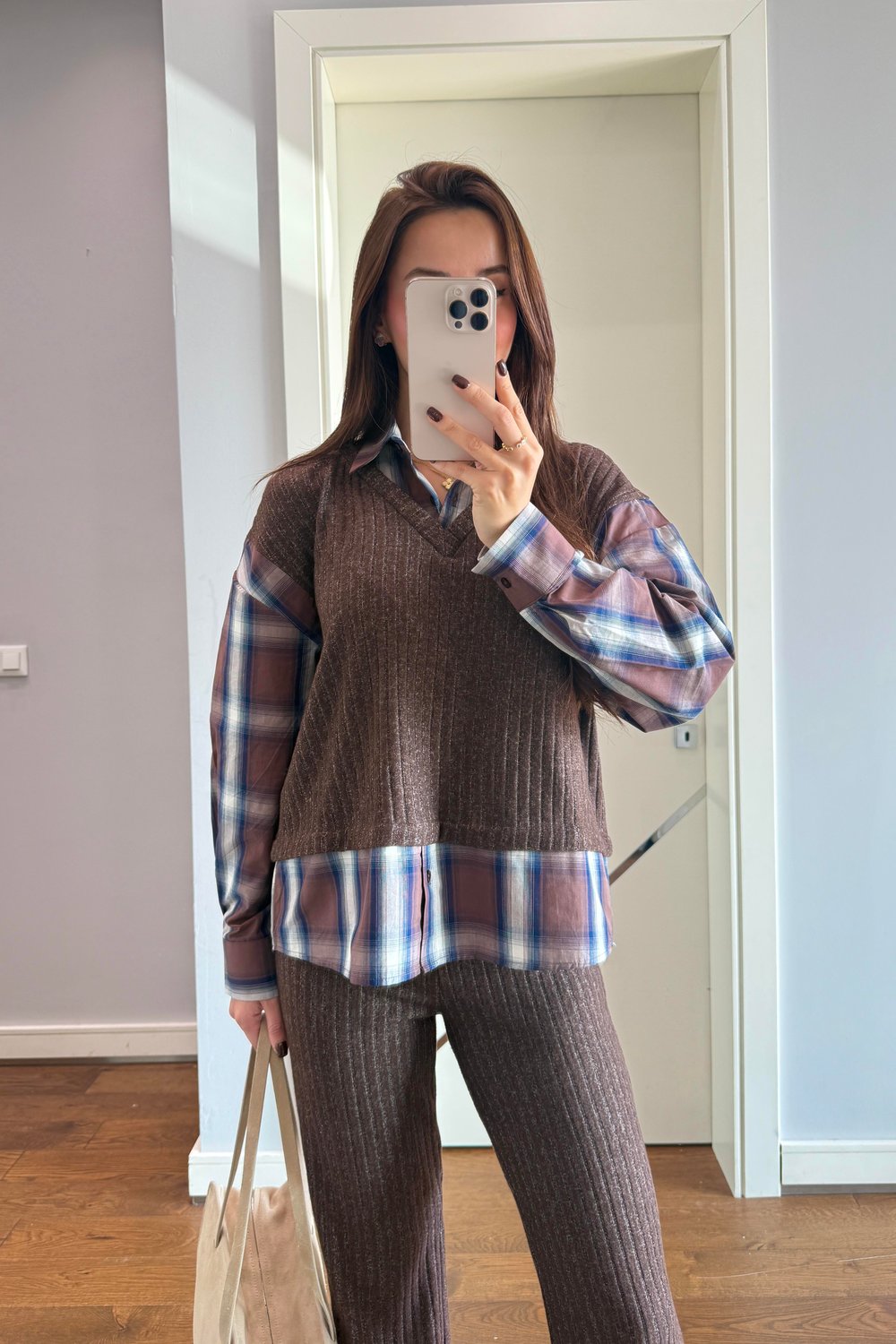 GÖMLEK DETAYLI TRİKO PANTOLON TAKIM