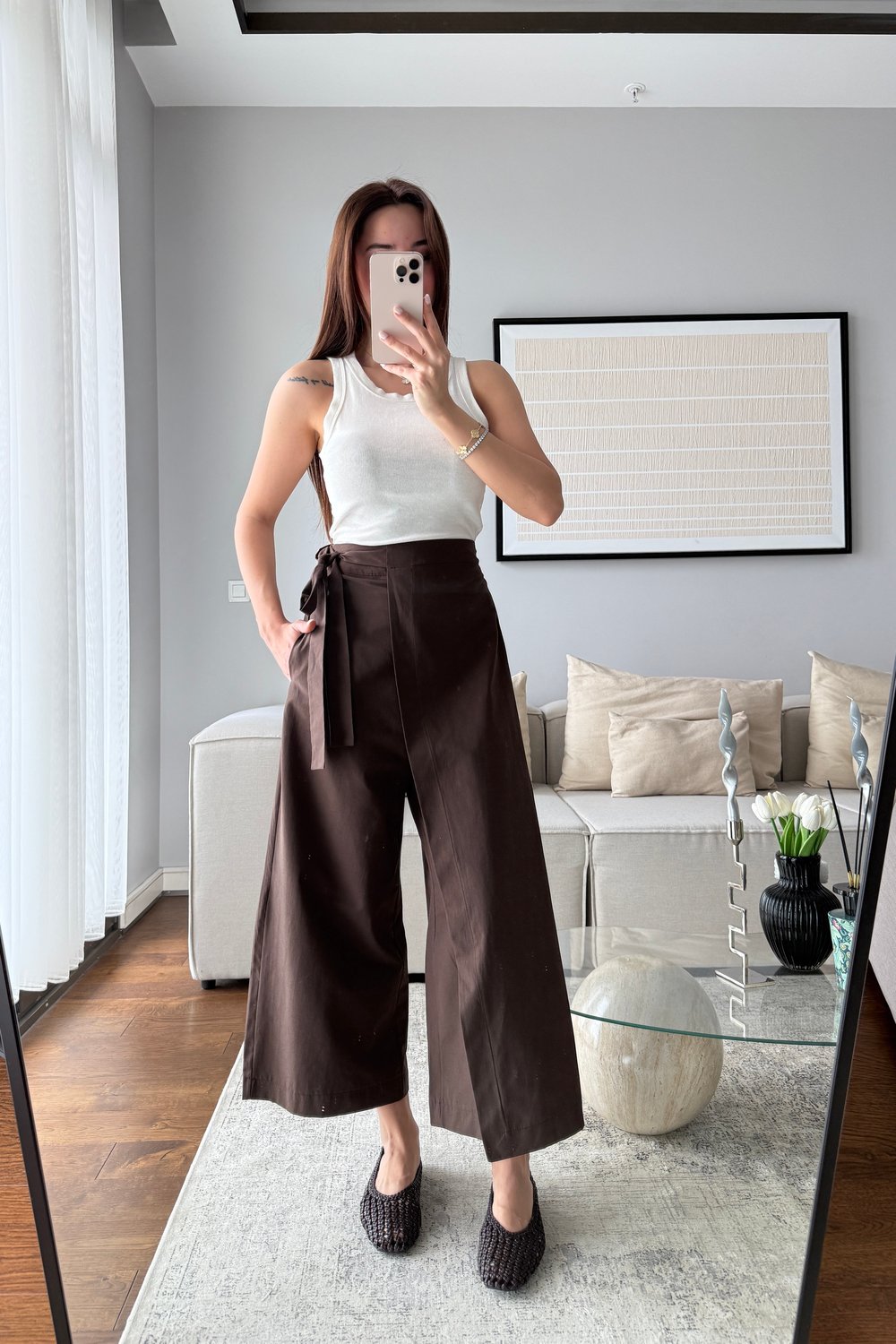 İSPANYOL PAÇA BELİ LASTİKLİ PANTOLON-ACI KAHVE