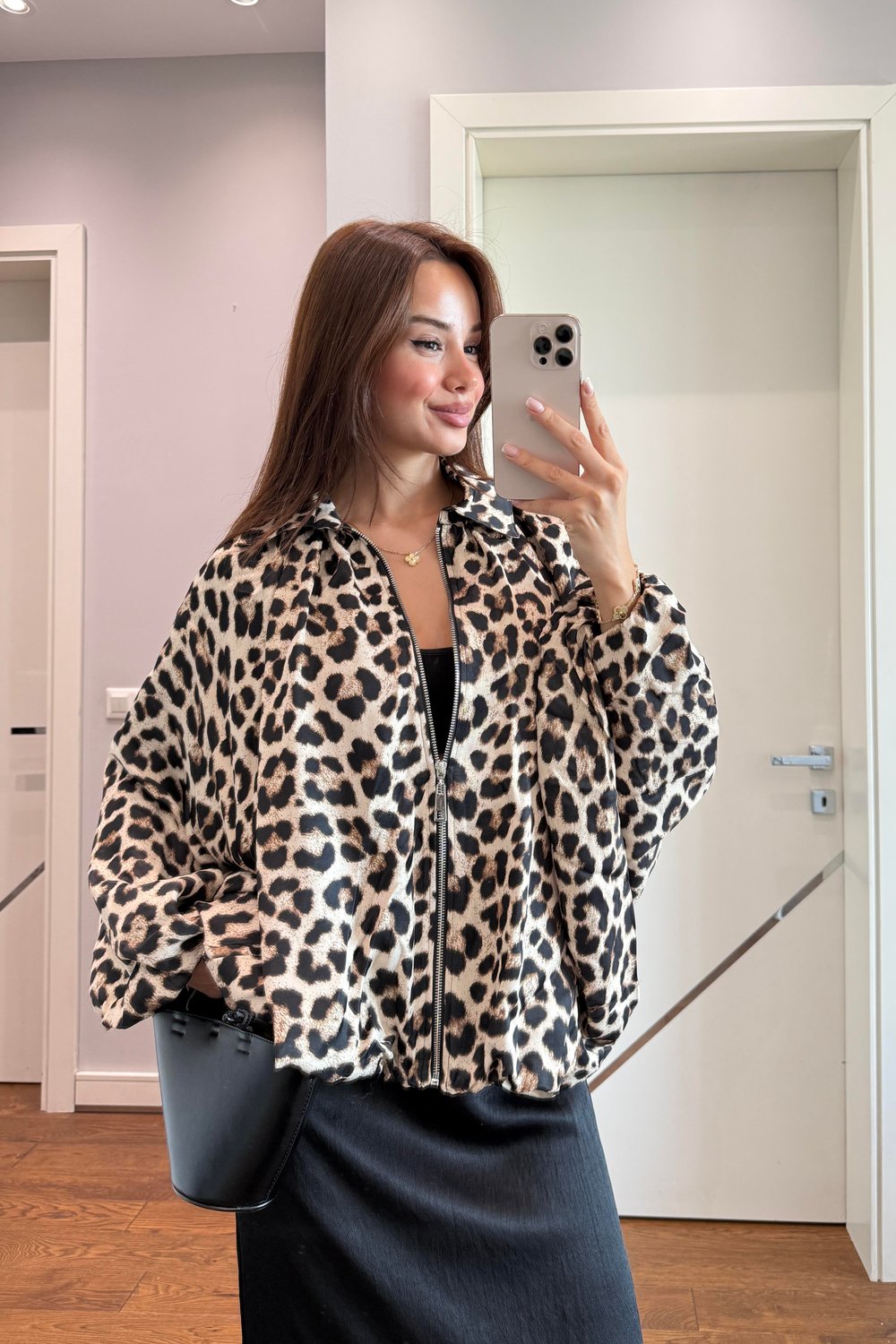 LEOPAR BOMBER SATEN CEKET