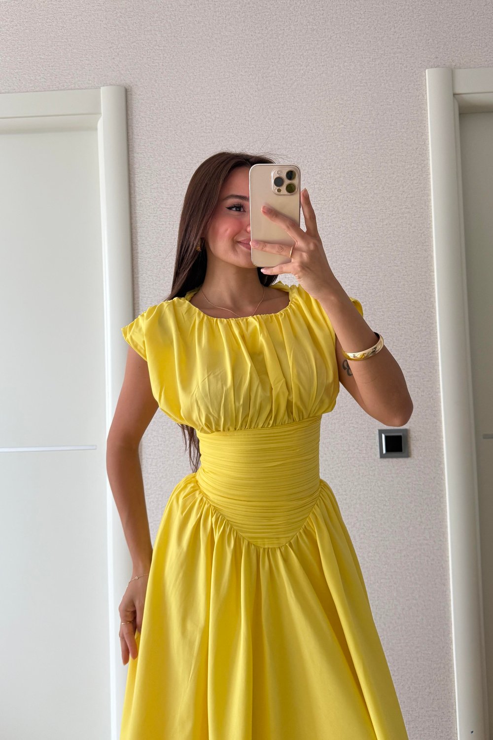TASARIM SARI ELBİSE