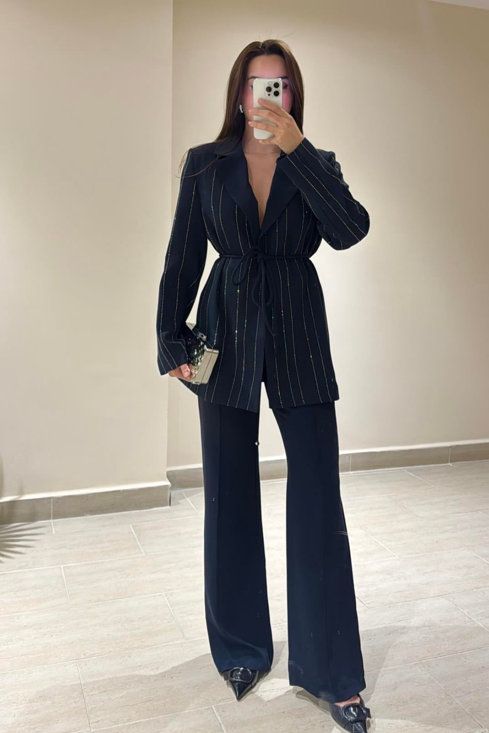 TAŞLI BLAZER PANTOLON TAKIM 