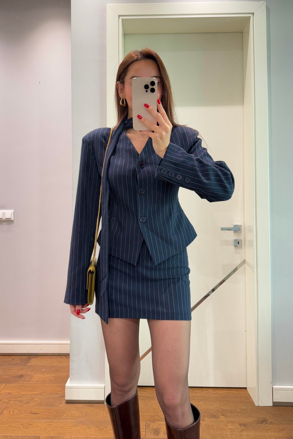 VATKALI CEKET BLAZER ETEK ÇİZGİLİ TAKIM