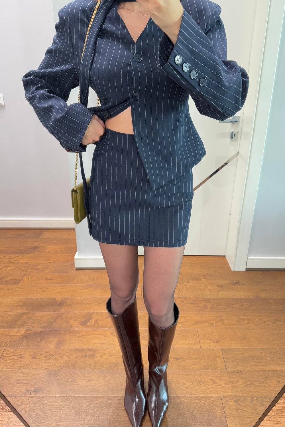 VATKALI CEKET BLAZER ETEK ÇİZGİLİ TAKIM