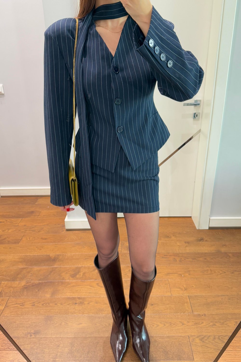 VATKALI CEKET BLAZER ETEK ÇİZGİLİ TAKIM