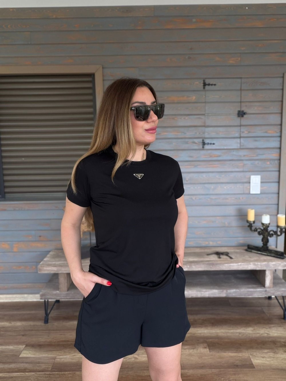 Metal Logolu Modal Kumaş T-Shirt