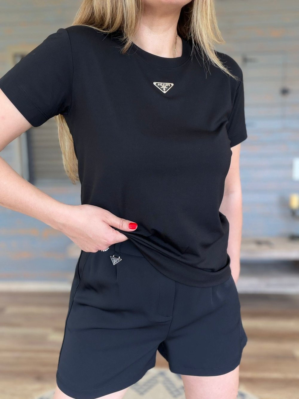 Metal Logolu Modal Kumaş T-Shirt