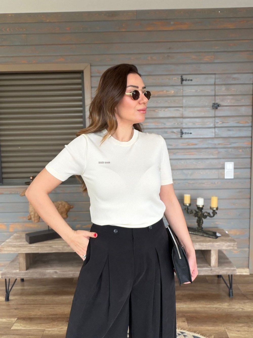 Nakış Logolu Basıc Triko T-Shirt