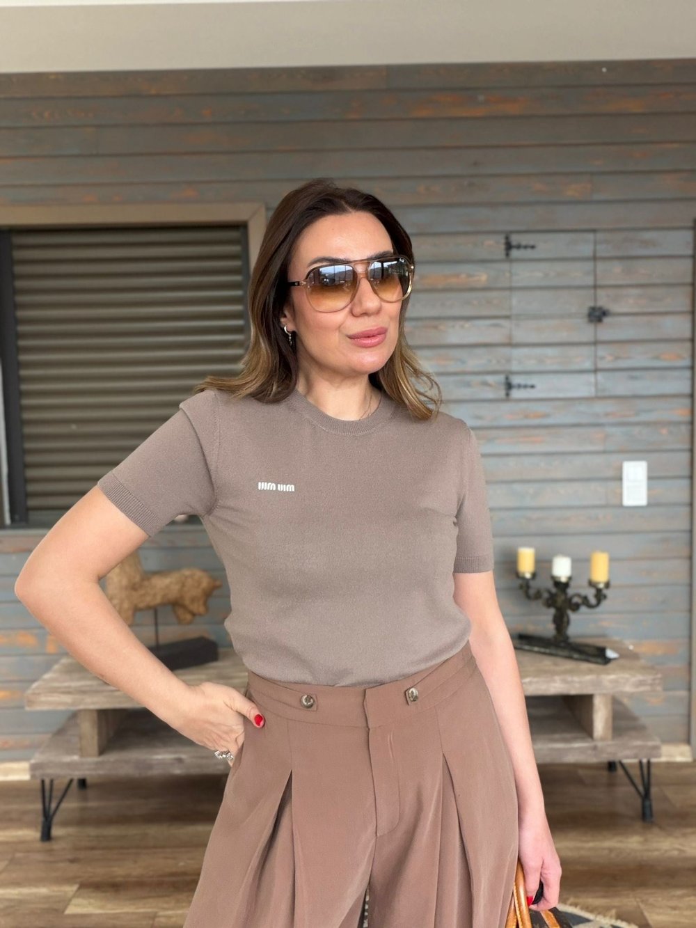 Nakış Logolu Basıc Triko T-Shirt