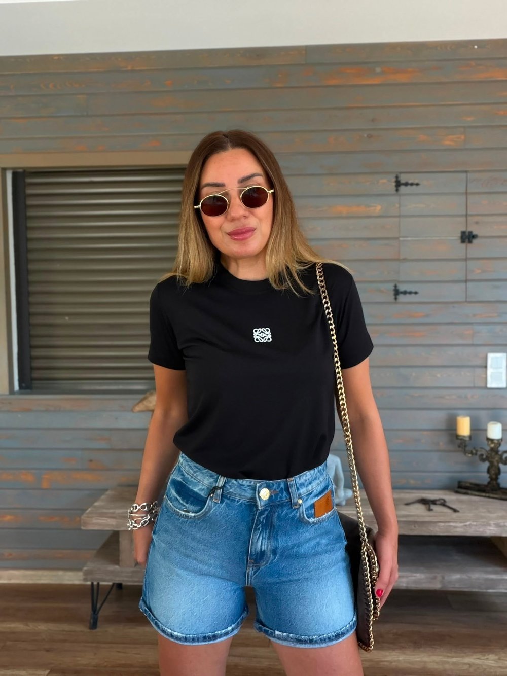 Nakış Logolu Bisiklet Yaka T-Shirt