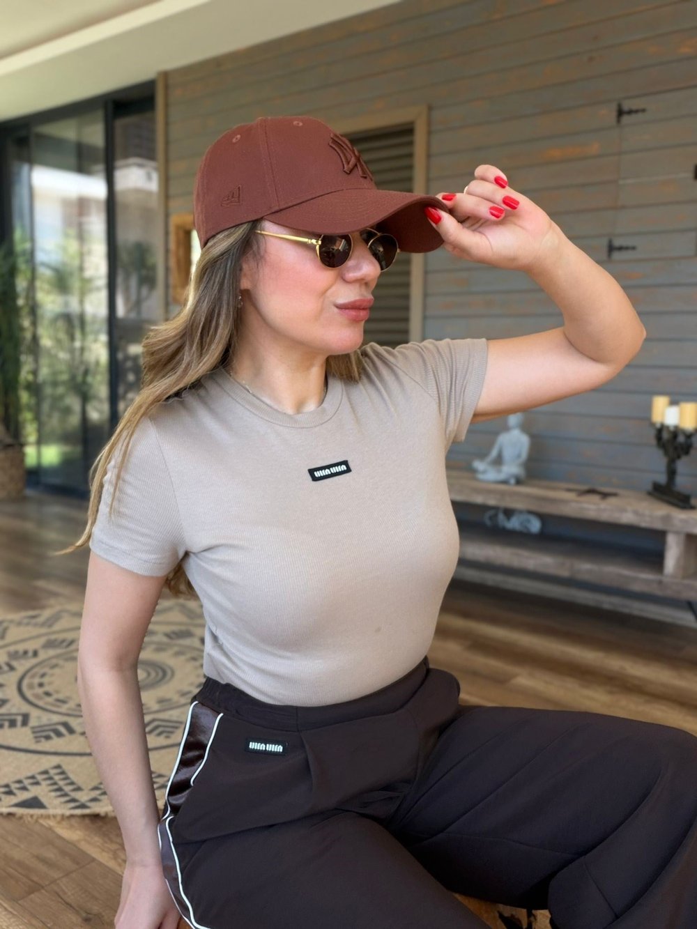Ön Orta Armalı Basıc T-Shirt