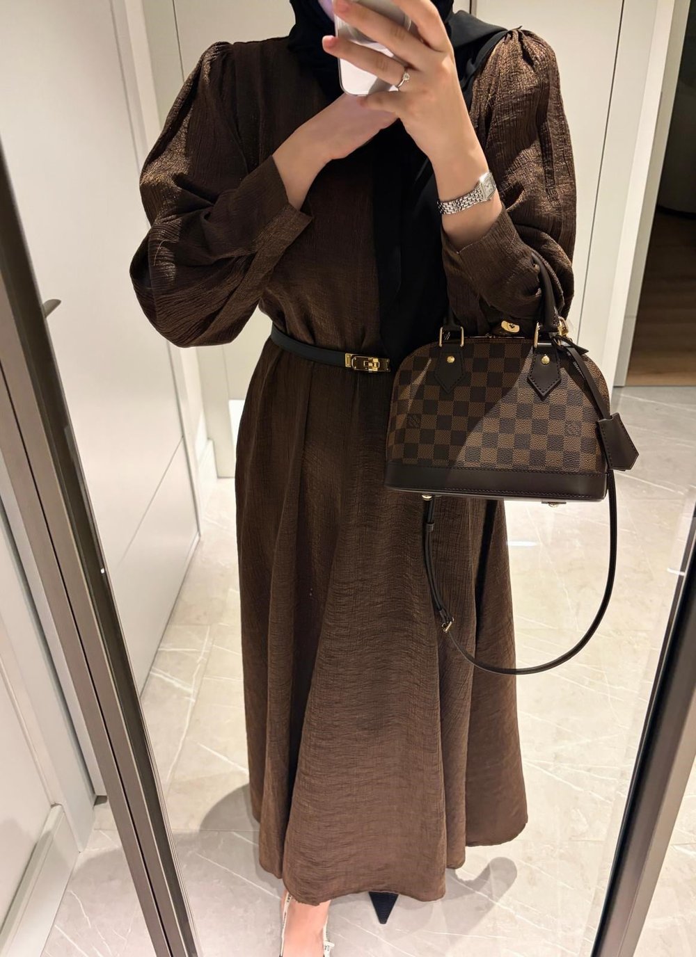 Gold yansımalı tencel elbise