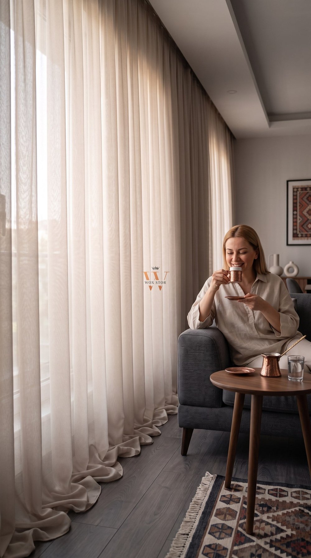 Apex Krem Tül Perde, Salon Yatak Odası Mutfak Cam Balkon