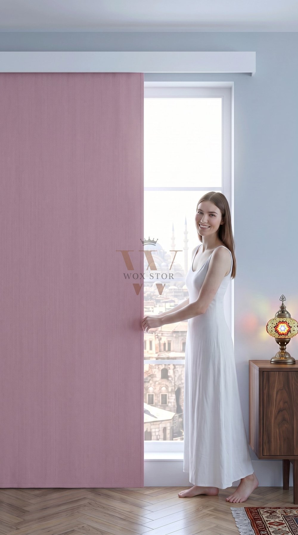 Pembe Fon Perde, Güneşlik Blackout Karartma, Salon Yatak Odası Mutfak Cam Balkon