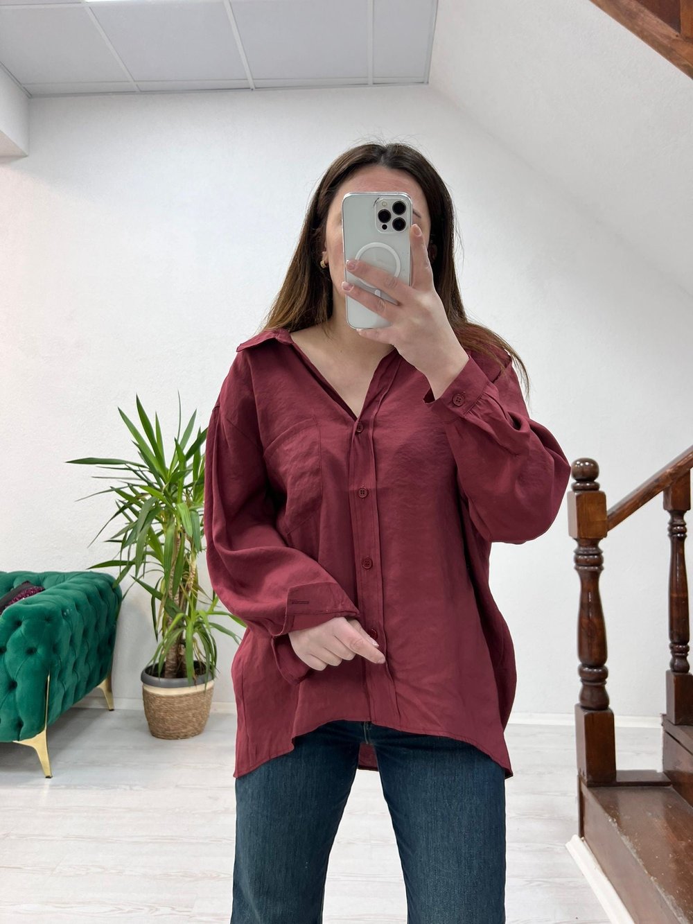 MODAL GÖMLEK BORDO - 1191
