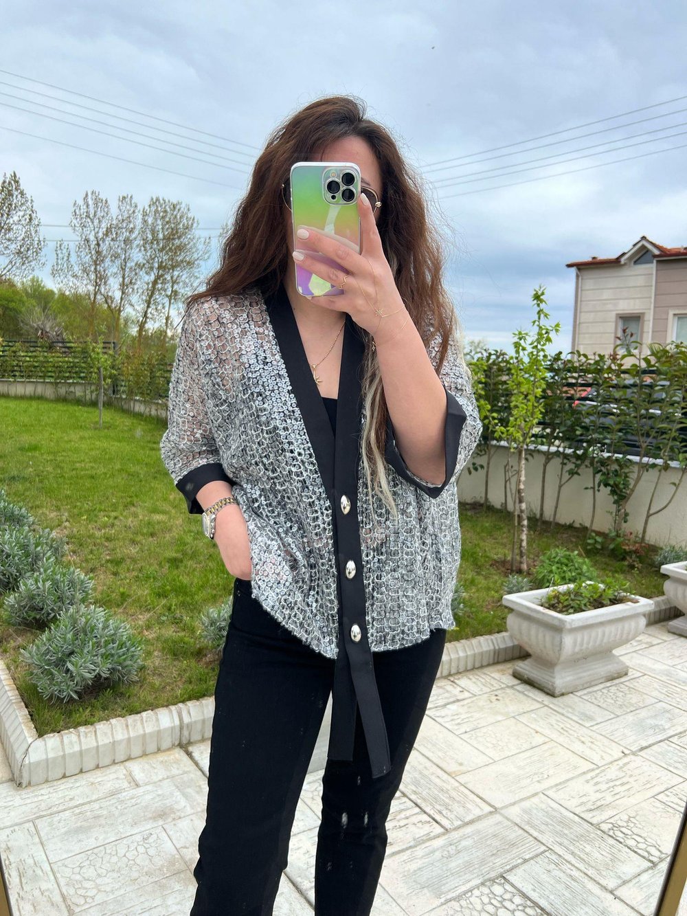 payet kumaş kimono 1093