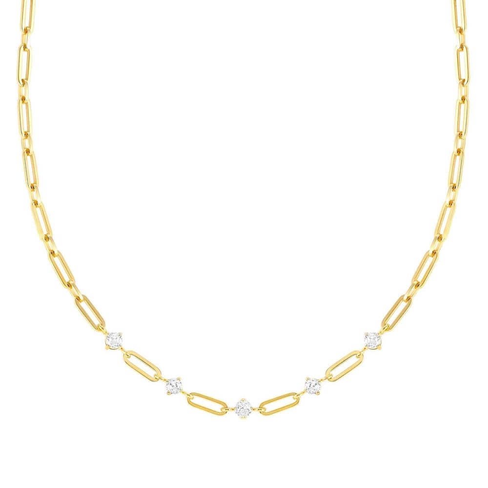 Chainsofstyle Zirkon Taşlı Çelik Kolye Altın Kaplama