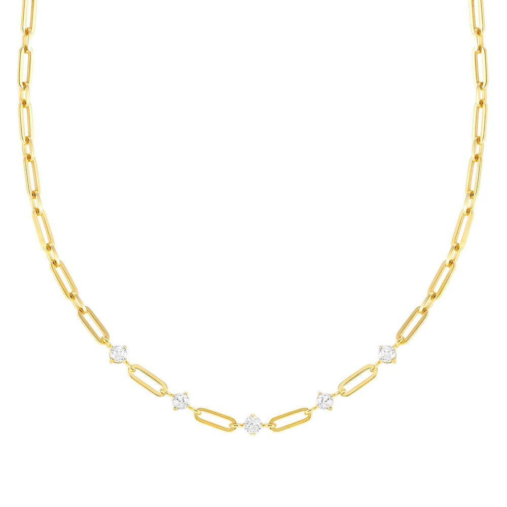 Chainsofstyle Zirkon Taşlı Çelik Kolye Altın Kaplama