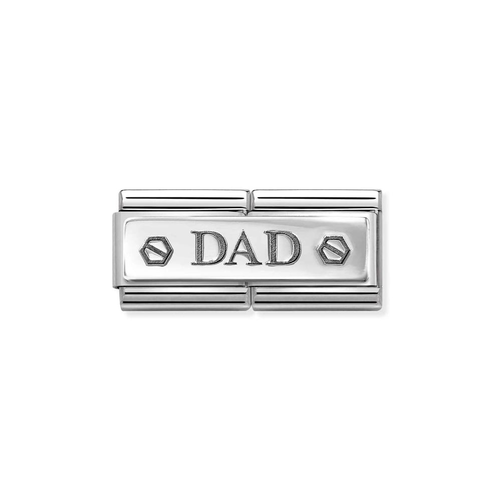 Composable Classic Çift Link Dad Simgeli 925 Ayar Gümüş
