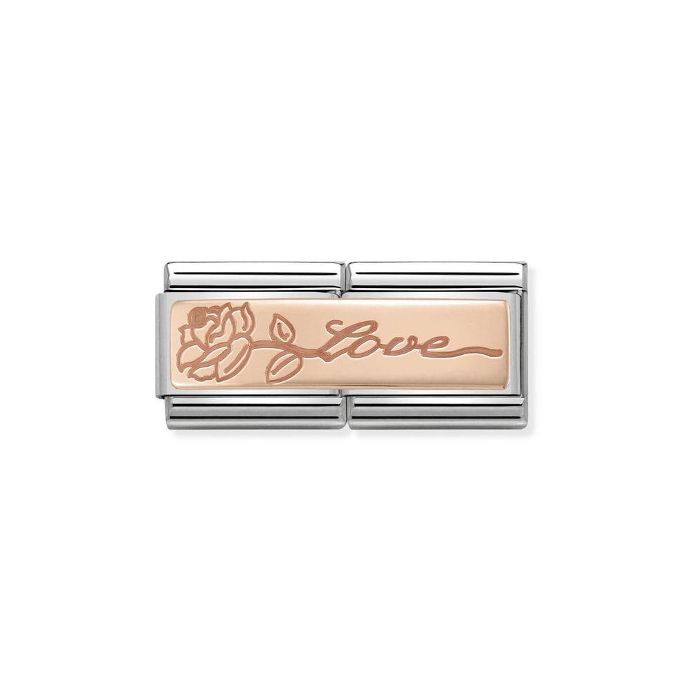 Composable Classic Çift Link Love Çiçek 9 Ayar Rose Gold