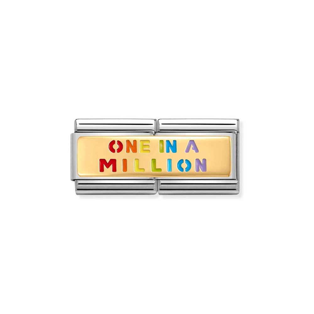 Composable Classic Çift Link Rainbow One In A Million 18 Ayar Altın