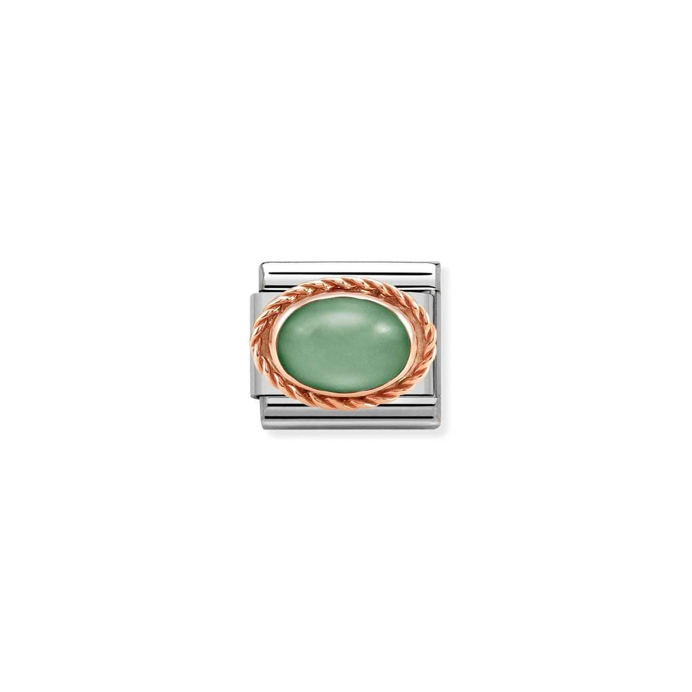 Composable Classic Link Açık Yeşil Taşlı Burgu Çerçeve 9 Ayar Rose Gold