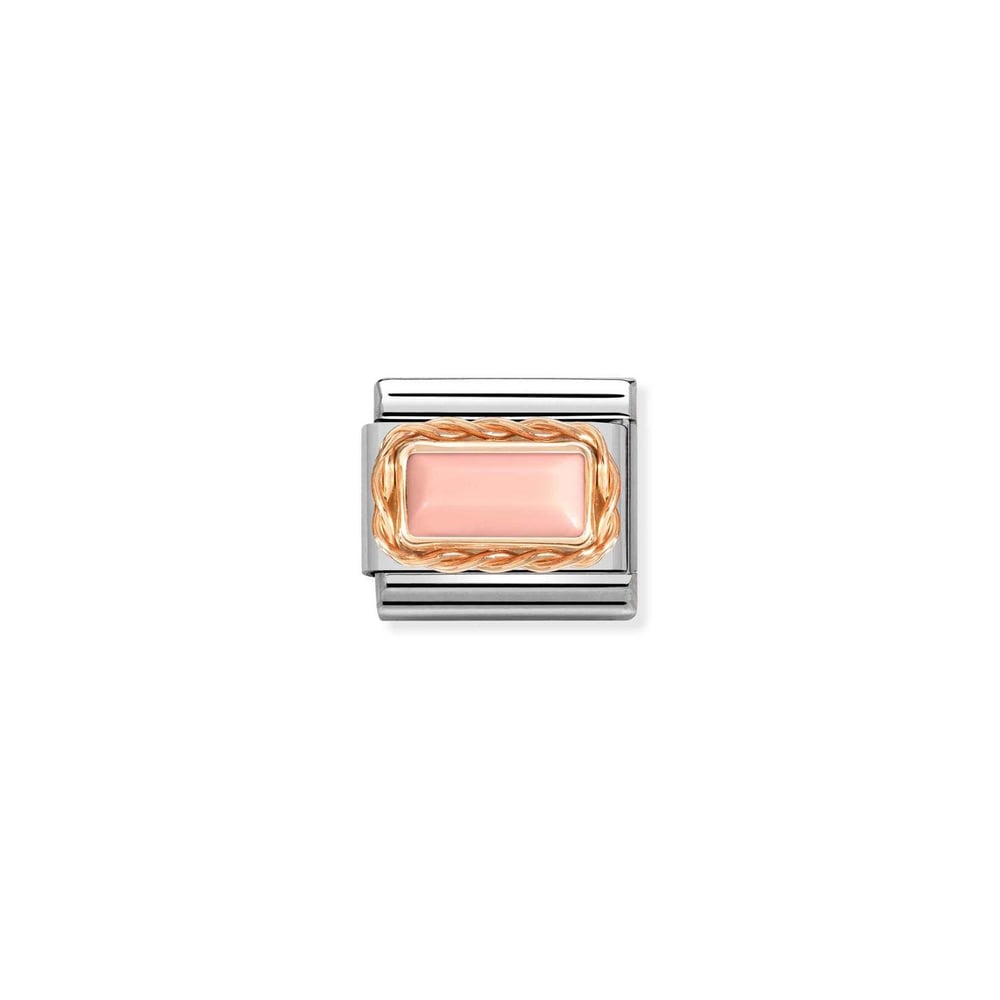 Composable Classic Link Baget Pembe Mercan 9 Ayar Rose Altın