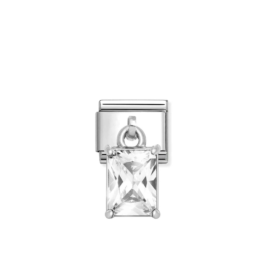 Composable Classic Link Beyaz Baget Zirkon Taşlı 925 Ayar Gümüş Charm