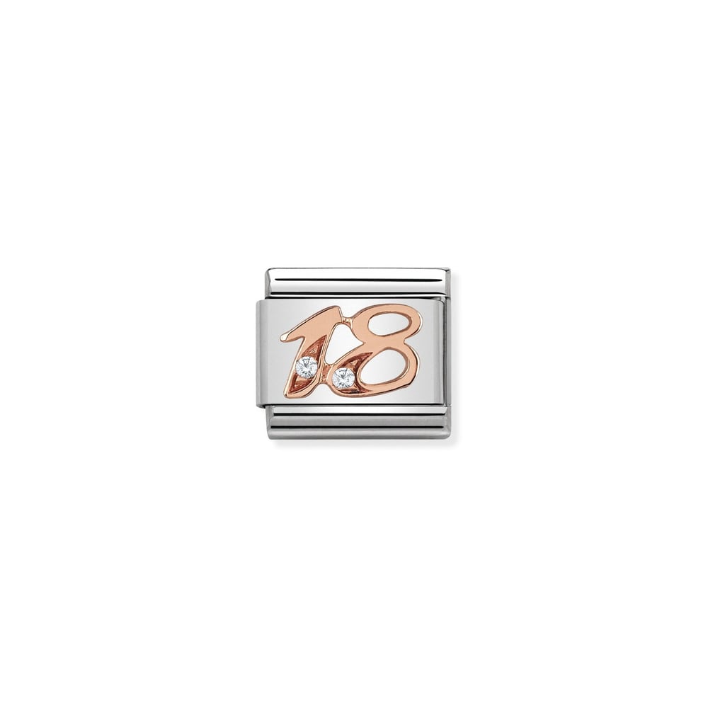 Composable Classic Link Beyaz Zirkon Taşlı 18 Sayısı 9 Ayar Rose Gold