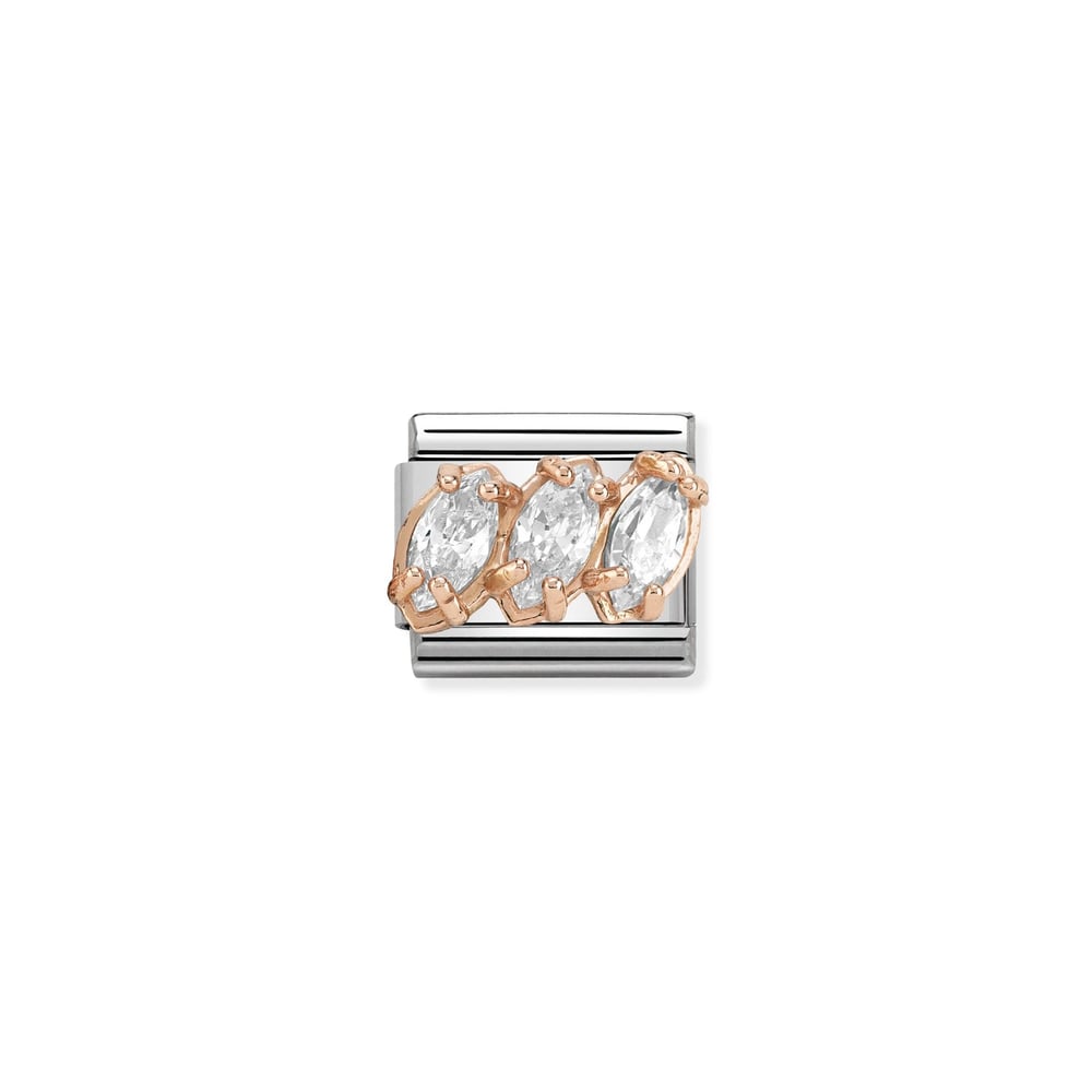 Composable Classic Link Beyaz Zirkon Taşlı 9 Ayar Rose Gold