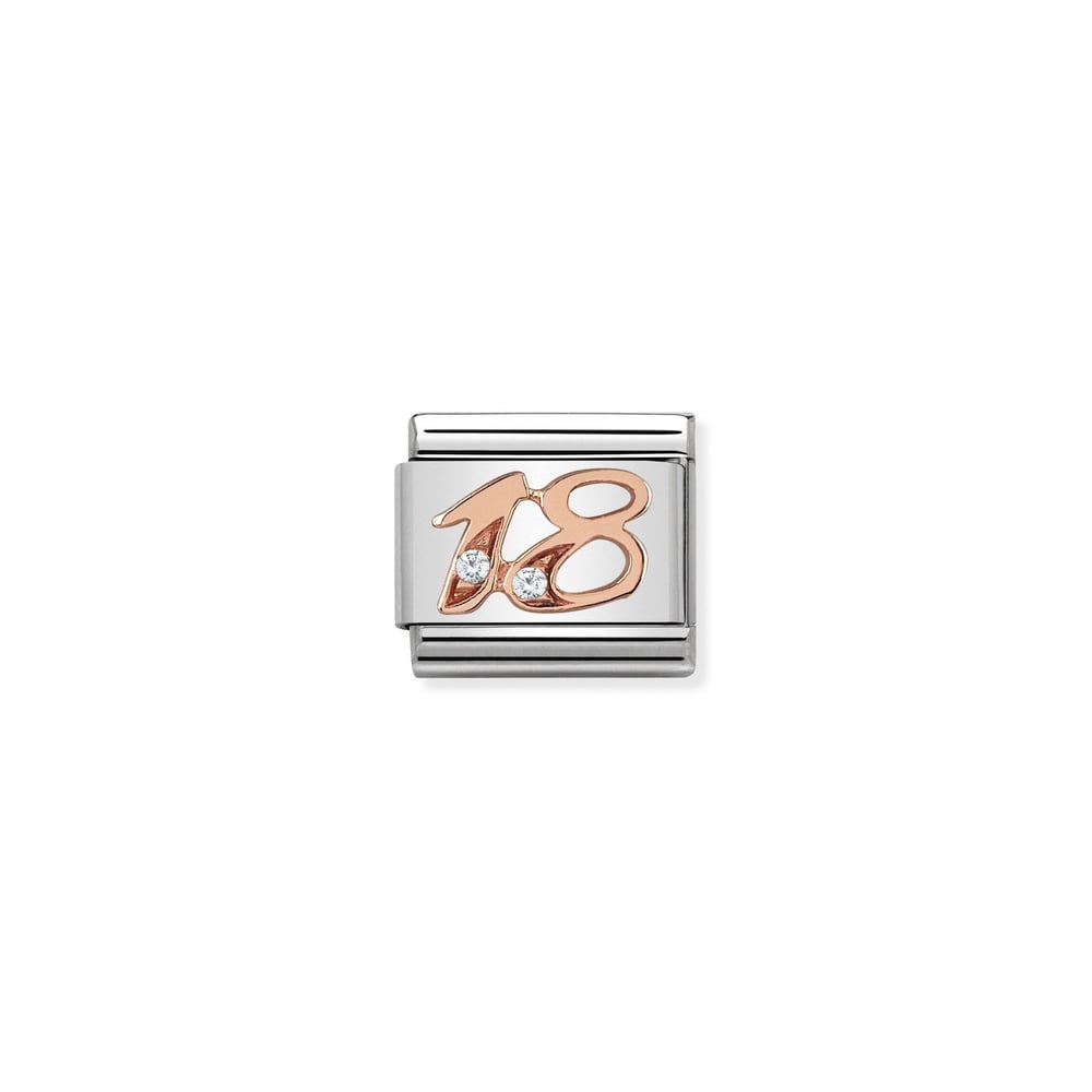 Composable Classic Link Beyaz Zirkon Taşlı 18 Sayısı 9 Ayar Rose Gold