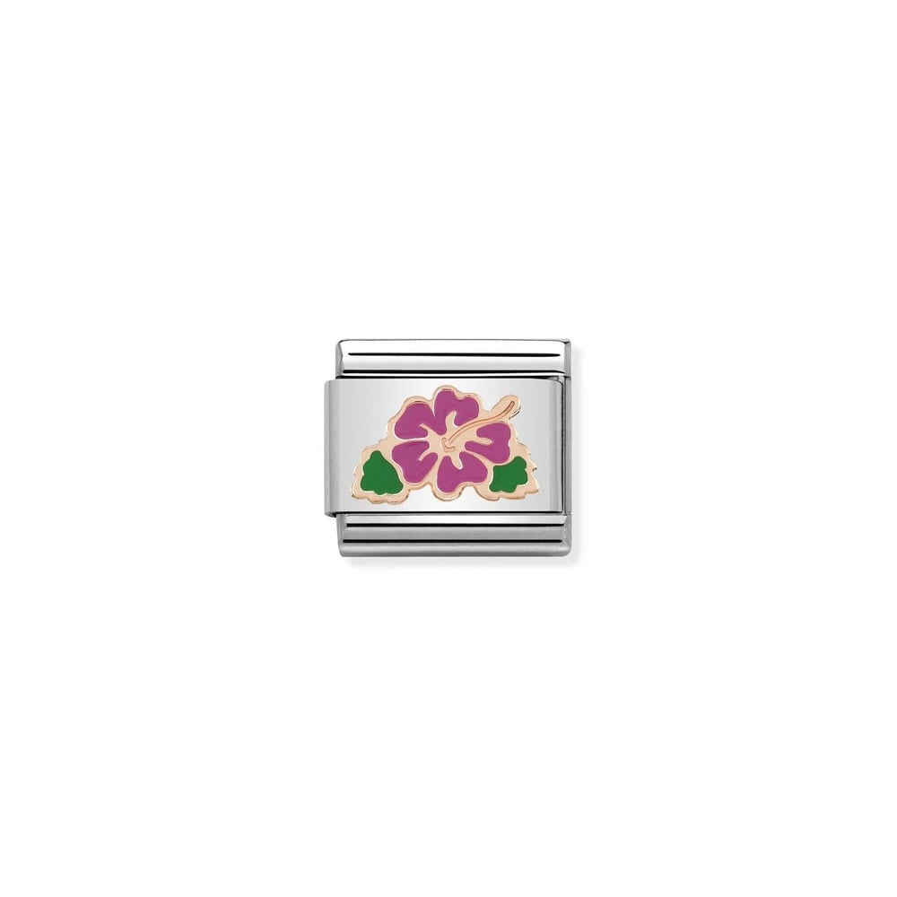 Composable Classic Link Hibiscus Çiçeği 9 Ayar Rose Gold