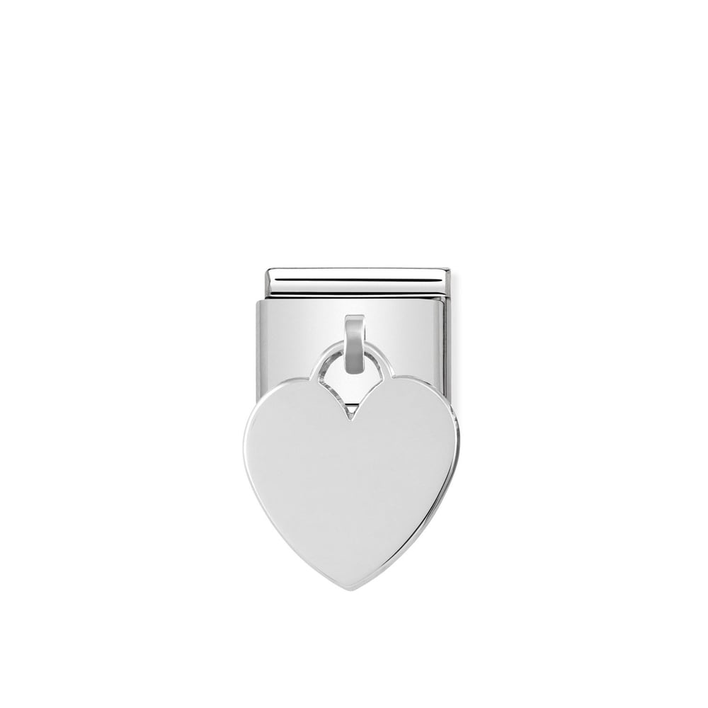 Composable Classic Link Kalp Plaka 925 Ayar Gümüş Charm