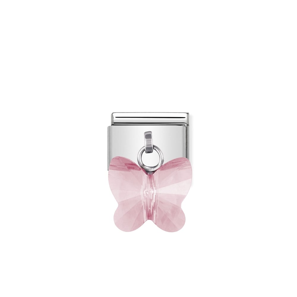 Composable Classic Link Kelebek Pembe Charm  925 Ayar Gümüş