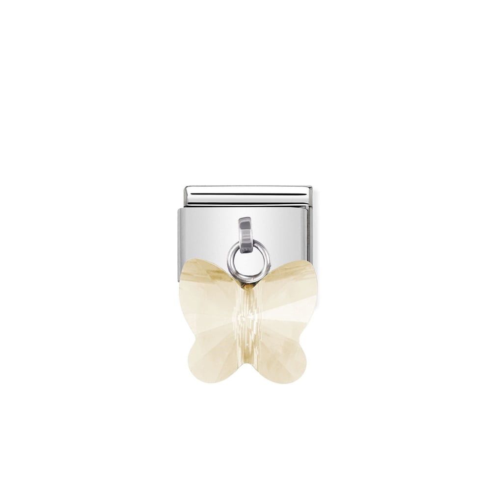 Composable Classic Link Kelebek Şampanya Rengi Charm  925 Ayar Gümüş