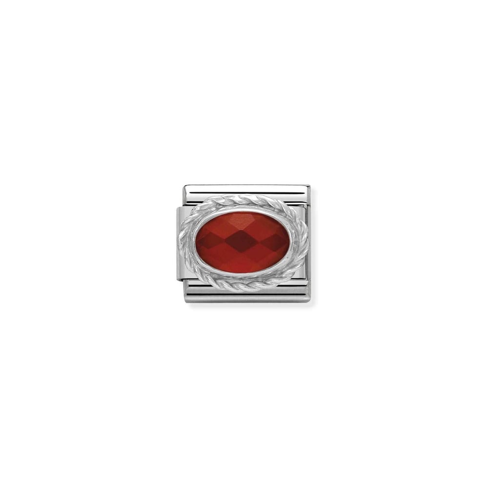 Composable Classic Link Kırmızı Akik Taşlı 925 Ayar Gümüş