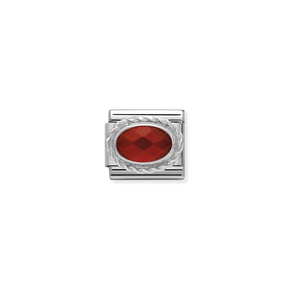 Composable Classic Link Kırmızı Akik Taşlı 925 Ayar Gümüş