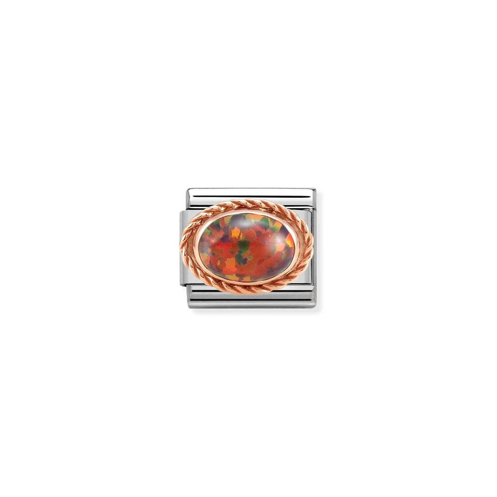 Composable Classic Link Kırmızı Opal Taşlı Burgu Çerçeve 9 Ayar Rose Gold