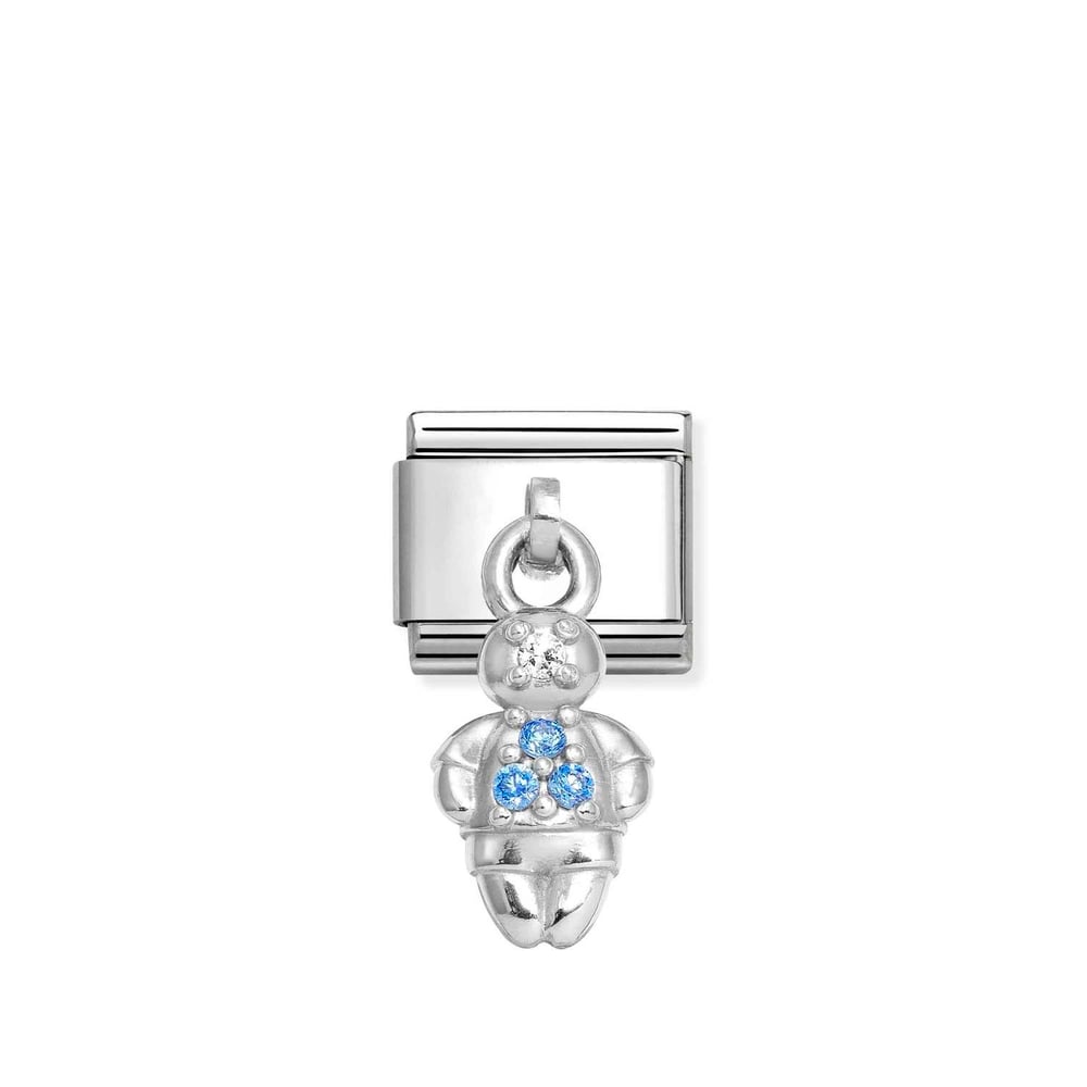 Composable Classic Link Mavi Zirkon Taşlı Çocuk 925 Ayar Gümüş Charm
