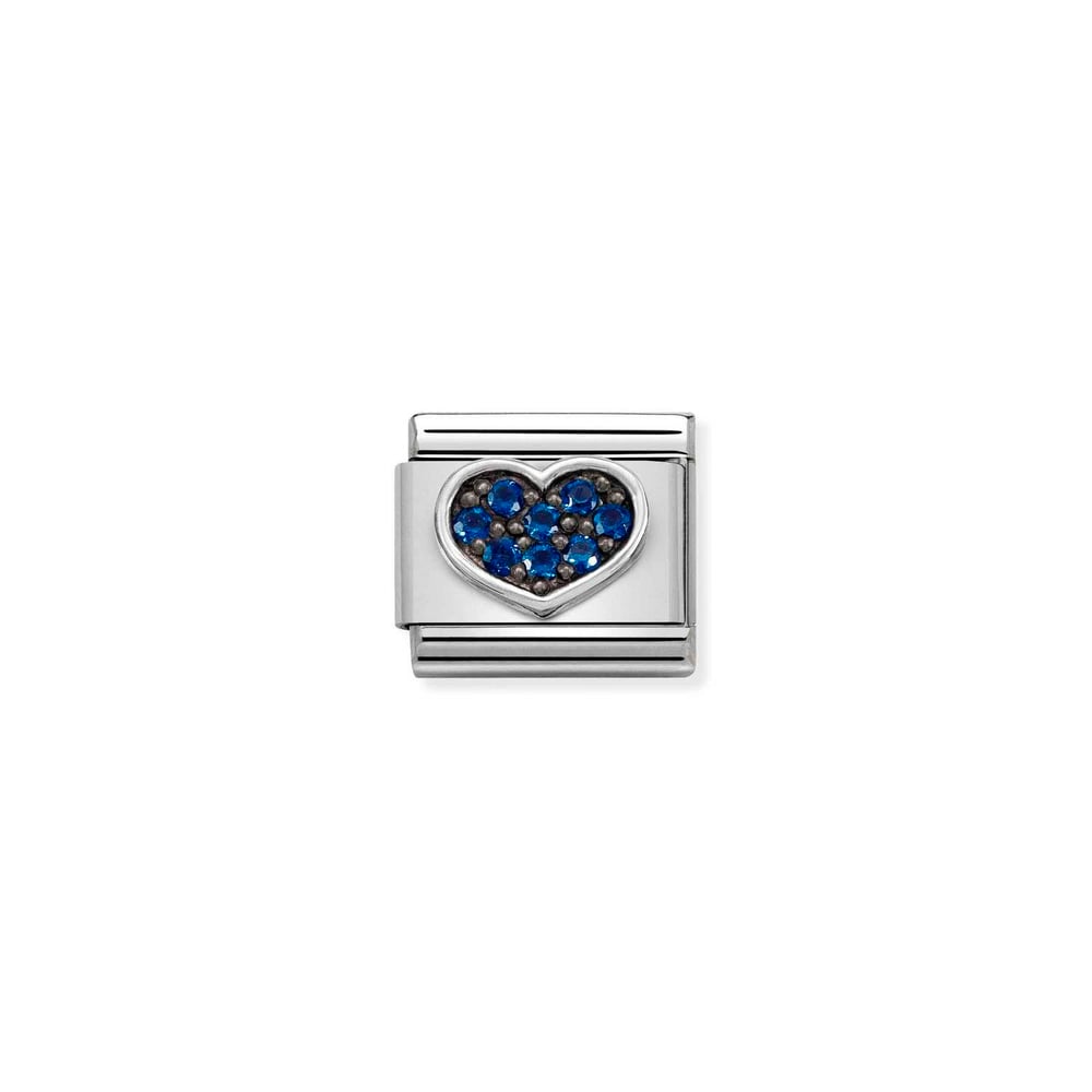 Composable Classic Link Mavi Zirkon Taşlı Kalp 925 Ayar Gümüş
