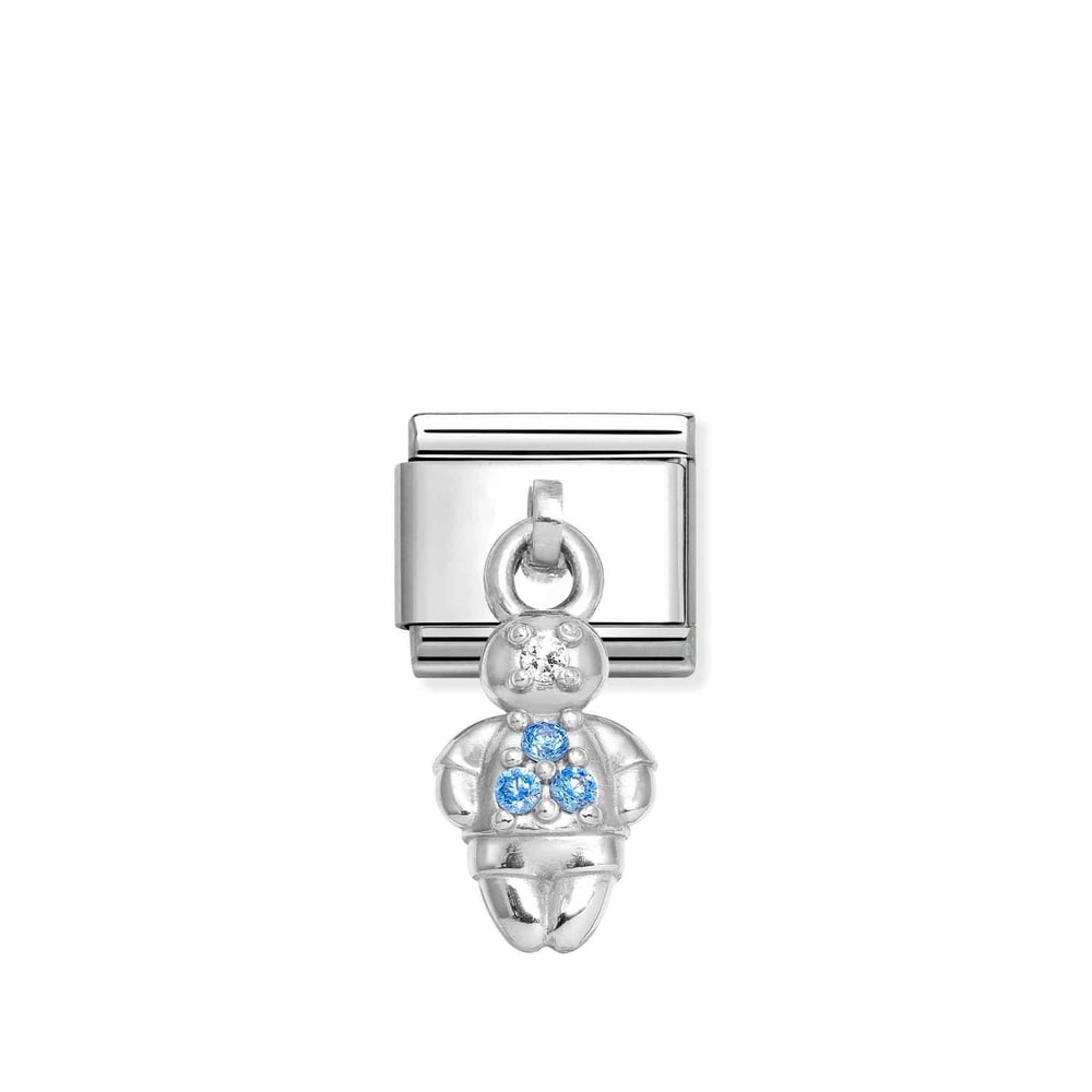 Composable Classic Link Mavi Zirkon Taşlı Çocuk 925 Ayar Gümüş Charm