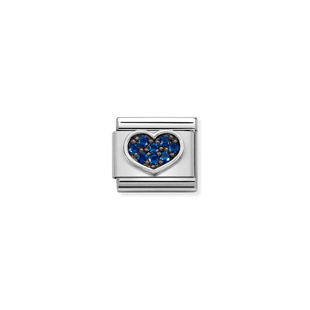 Composable Classic Link Mavi Zirkon Taşlı Kalp 925 Ayar Gümüş