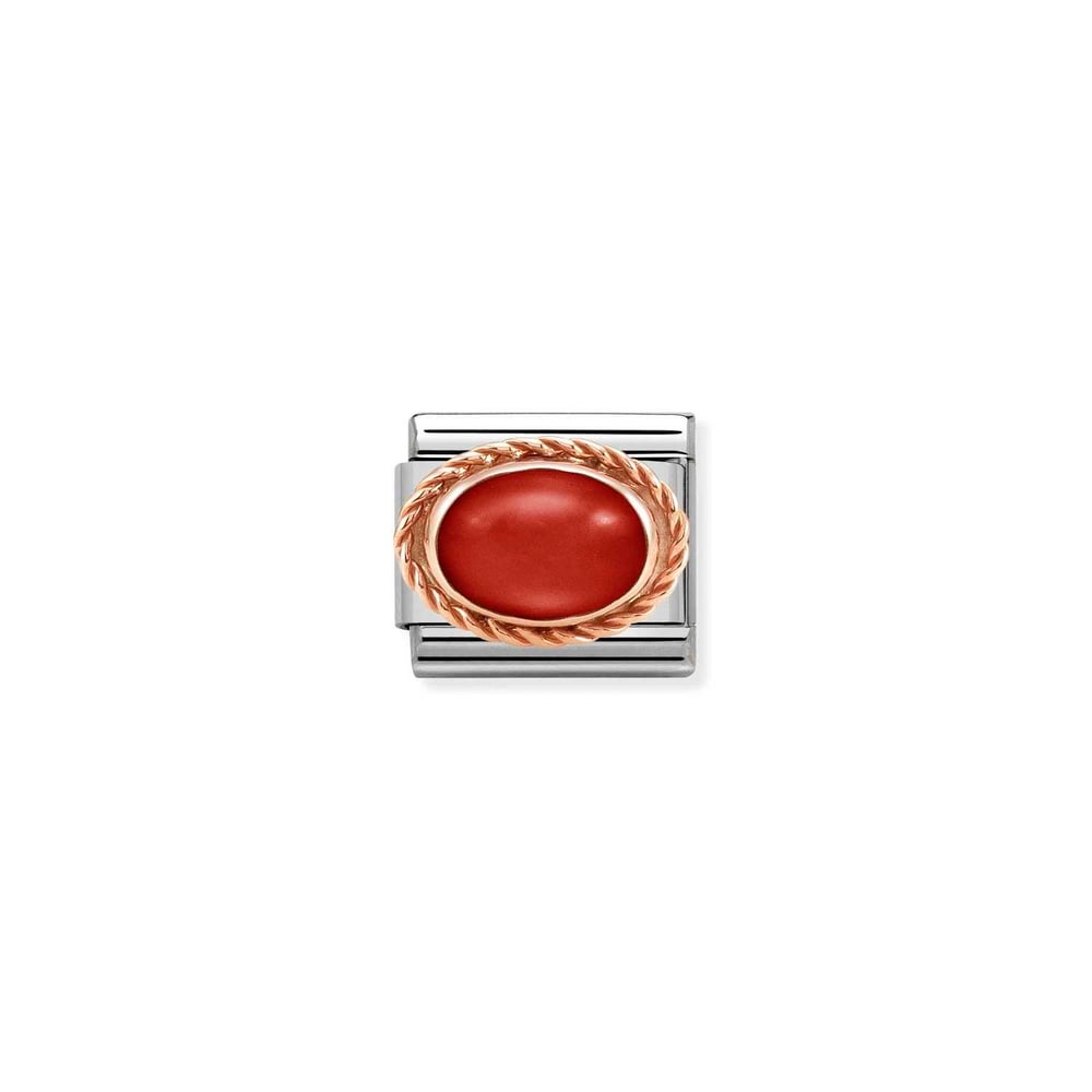 Composable Classic Link Mercan Taşlı Burgu Çerçeve 9 Ayar Rose Gold