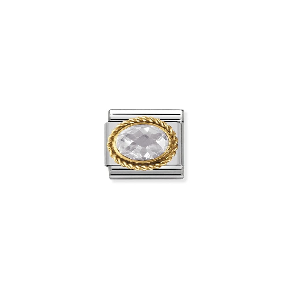 Composable Classic Link Oval Beyaz 18 Ayar Altın