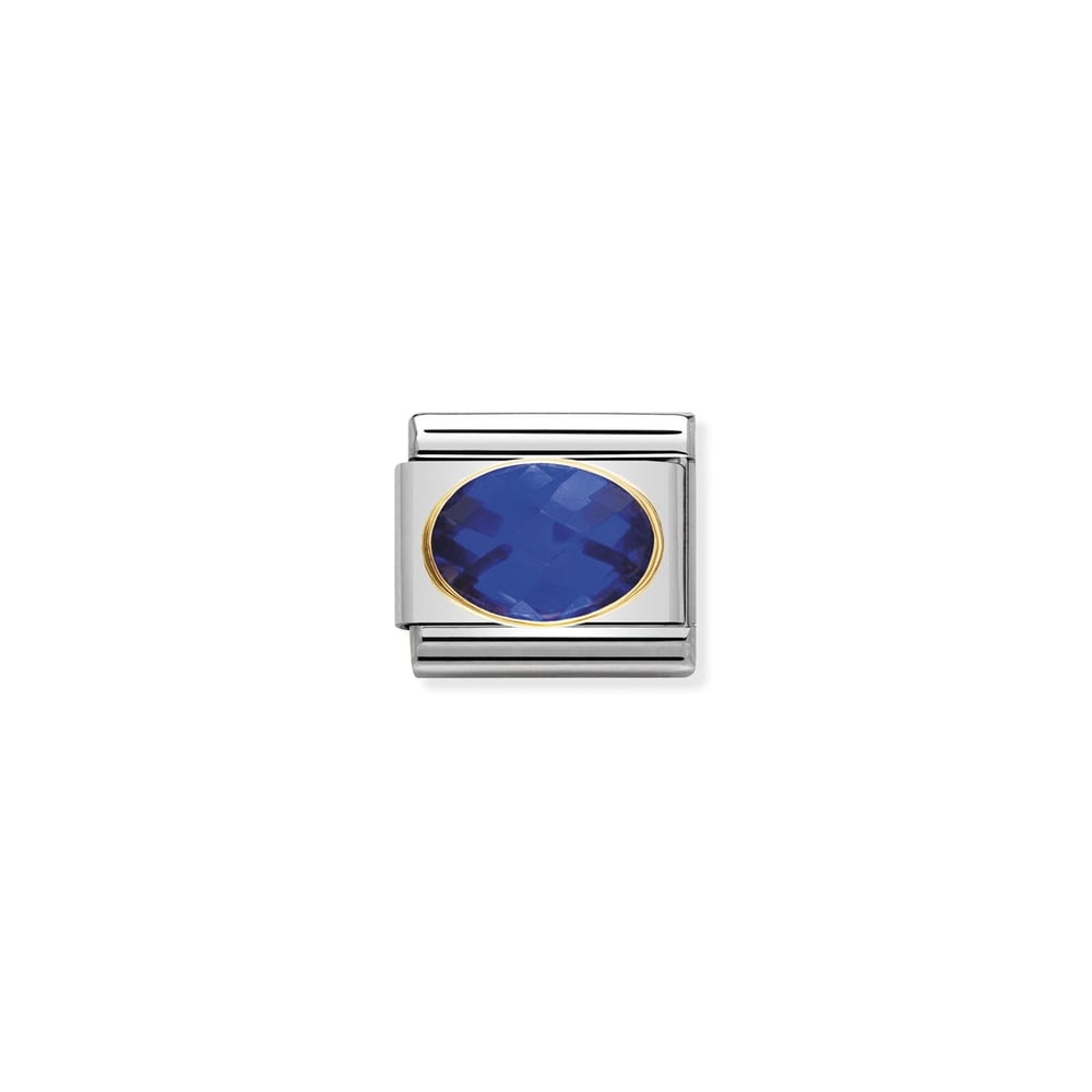 Composable Classic Link Oval Mavi 18 Ayar Altın