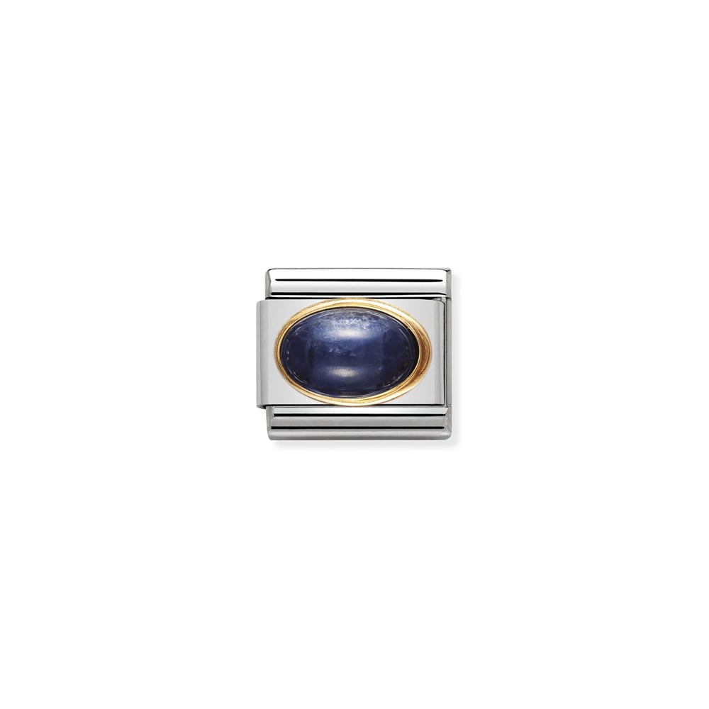 Composable Classic Link Oval Safir Taşlı 18 Ayar Altın