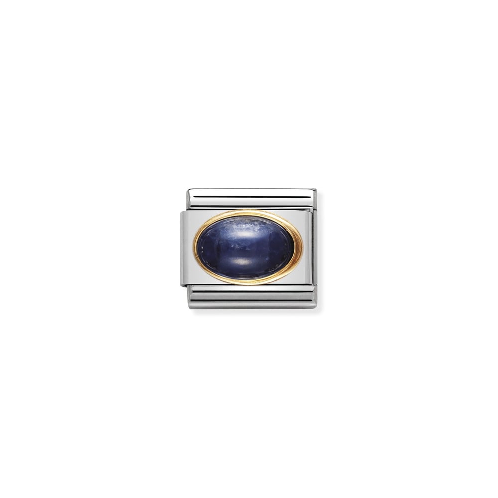 Composable Classic Link Oval Safir Taşlı 18 Ayar Altın