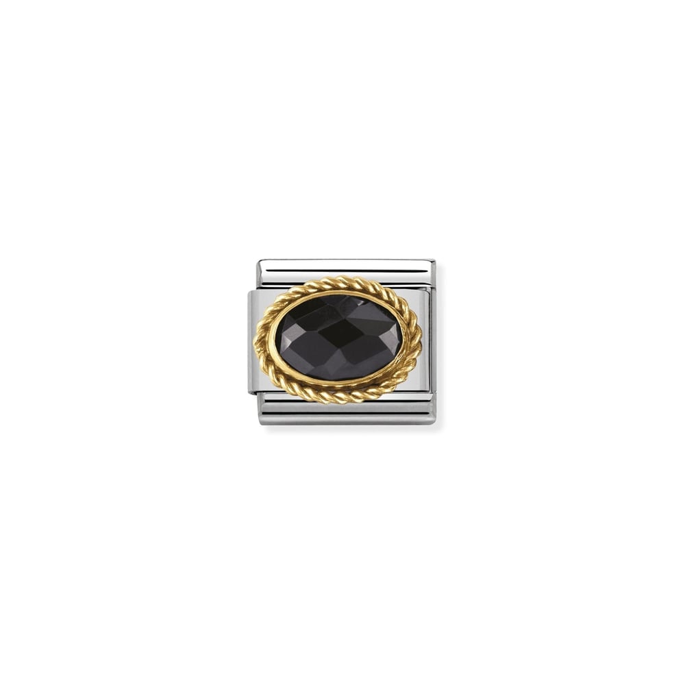 Composable Classic Link Oval Siyah 18 Ayar Altın