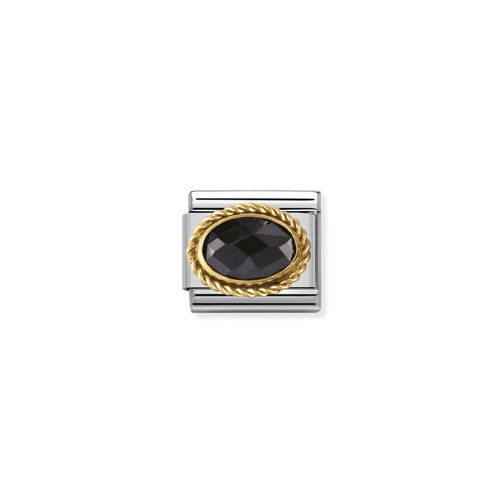 Composable Classic Link Oval Siyah 18 Ayar Altın