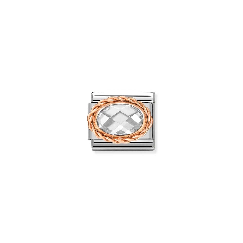Composable Classic Link Oval Taşlı Beyaz 9 Ayar Rose Altın